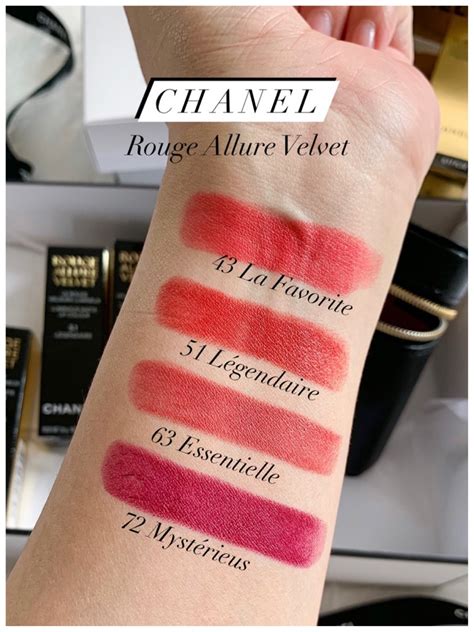 chanel rouge allure velvet le rouge velours lumineux|rouge allure velvet shades.